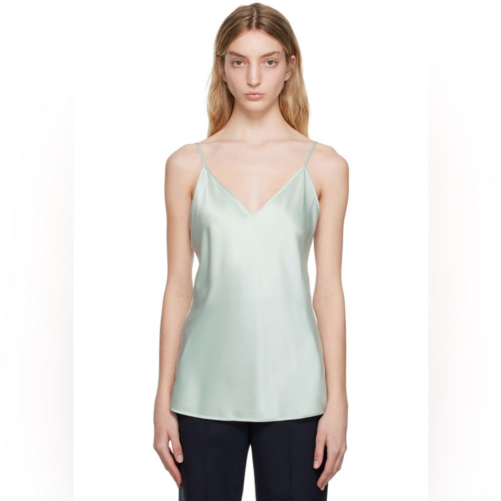 MAX MARA Lucca Silk Camisole Sage Green Women's Top 4